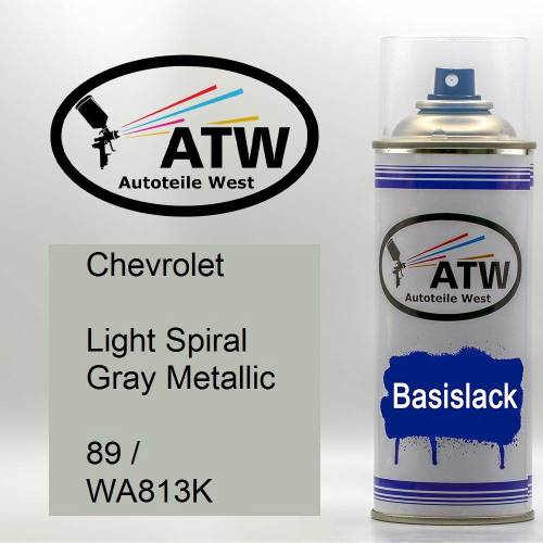 Chevrolet, Light Spiral Gray Metallic, 89 / WA813K: 400ml Sprühdose, von ATW Autoteile West.